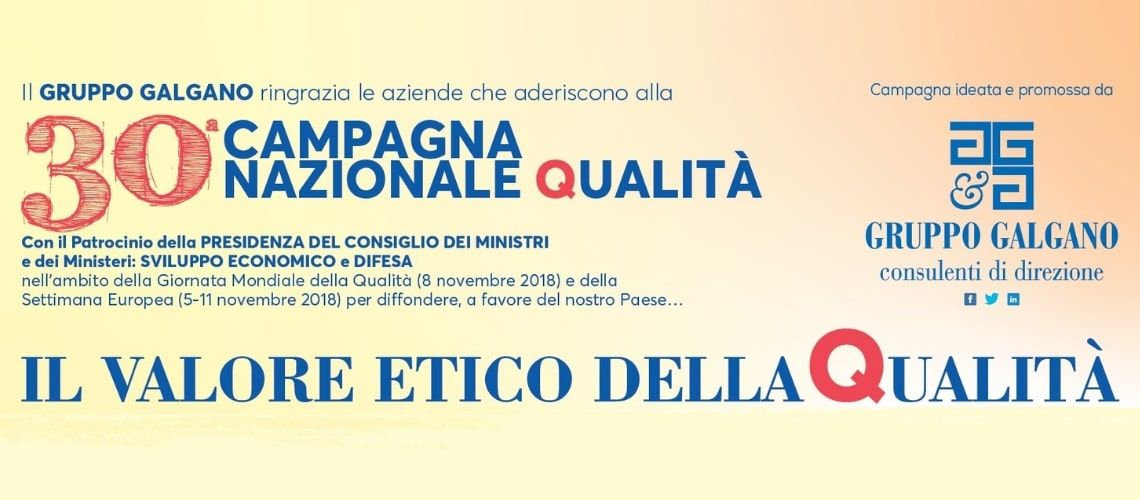 Il notaio Sartori aderisce alla 30sima Campagna della Qualità